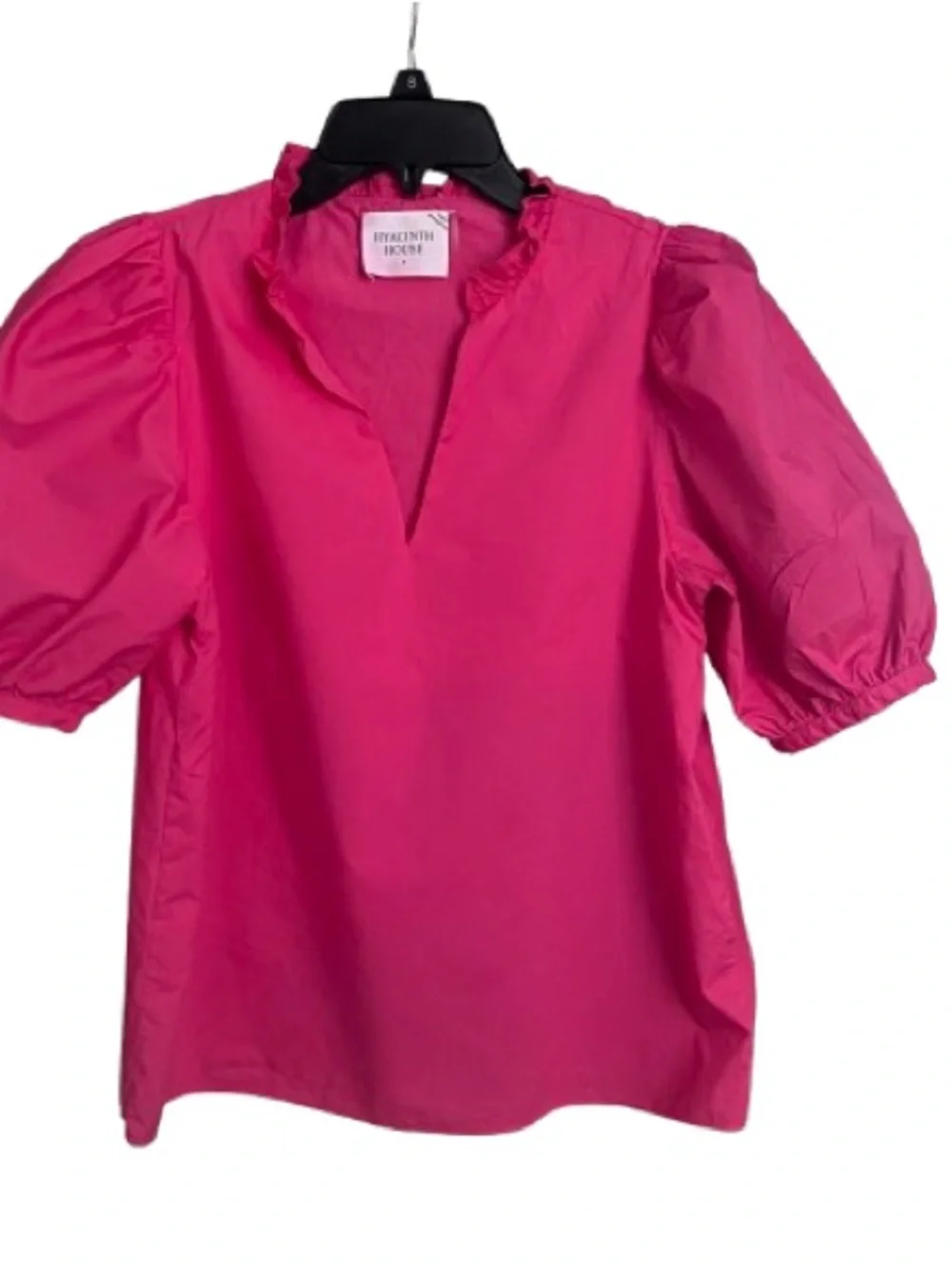 Hyacinth House Fuchsia Leigh Puff Sleeve Blouse S EUC